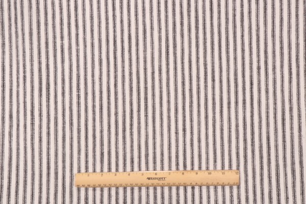 Waverly Pisa Stripe Woven Decorator Fabric in Domino