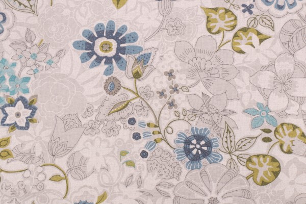 Stof France Irina Printed Drapery Fabric in Bleu