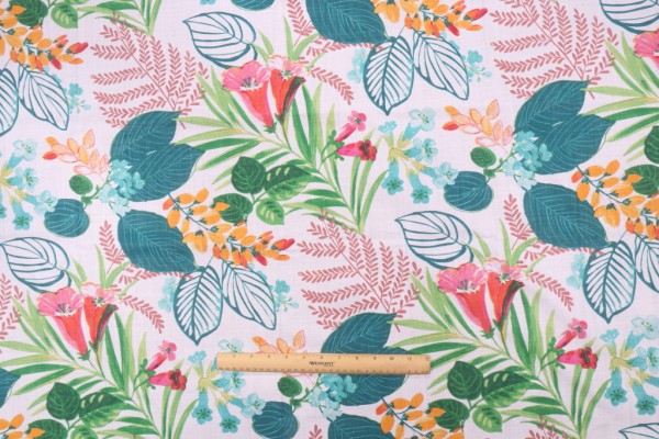 Stof France Glycine Printed Cotton Drapery Fabric in Celadon