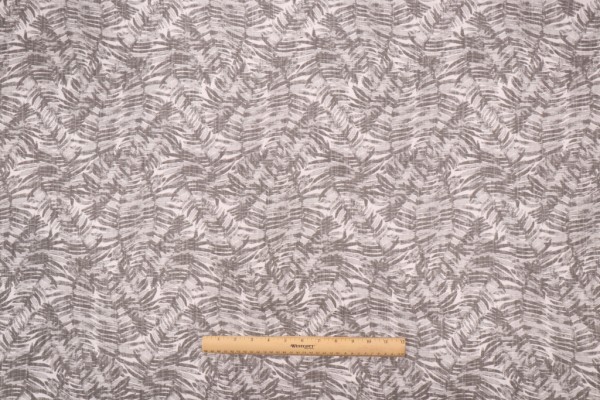 Lacefield Fern-Chatham White Printed Cotton Blend Drapery Fabric in Stone