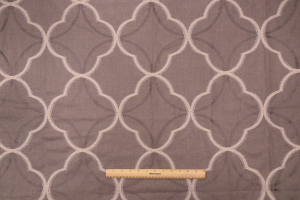 Valiant Fabrics Tempo Embroidered Decorator Fabric in Graphite
