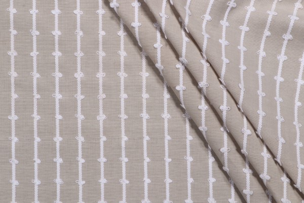 PK Lifestyles Loops Embroidered Drapery Fabric in Twine