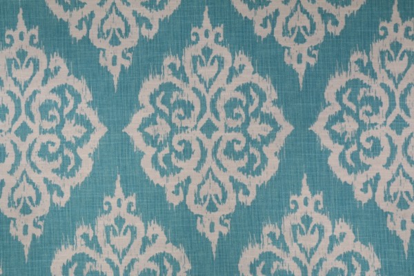 Covington Tangier Printed Cotton Linen Drapery Fabric in 523 Caribbean