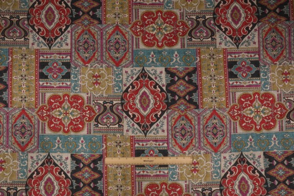 Covington Bosworth Printed Cotton Drapery Fabric in Gemstone 429