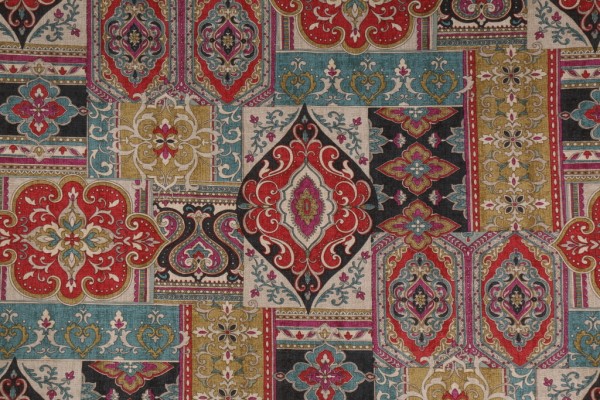 Covington Bosworth Printed Cotton Drapery Fabric in Gemstone 429