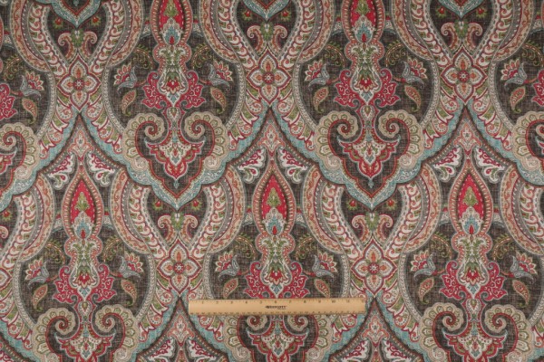 Covington Tinsley Printed Linen Blend Drapery Fabric in 949 Cindersmoke