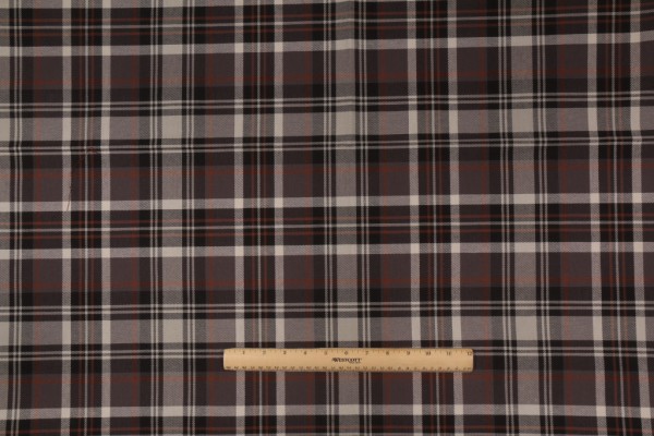 Covington Tartan Plaid Woven Cotton Decorator Fabric in Jet Black 93