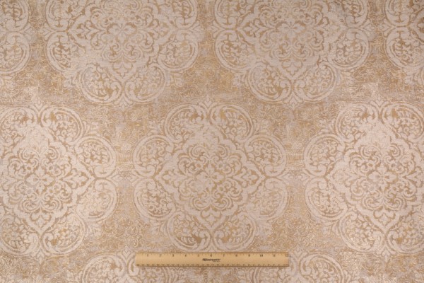 Covington Vogue Damask Woven Upholstery Fabric in 820 Empire Gold