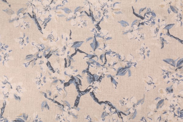 Ellen Degeneres Bonnabel Printed Linen Blend Drapery Fabric in Porcelain