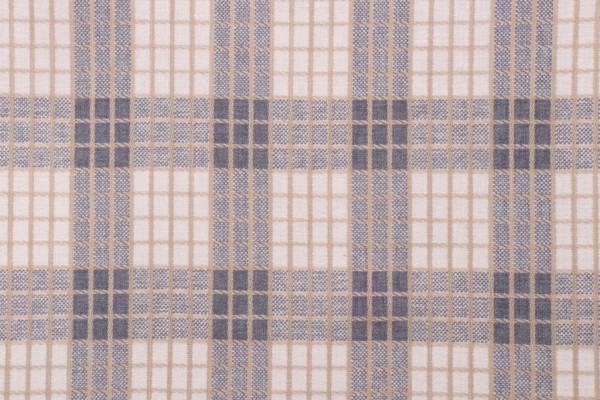 Waverly Cozy Plaid Woven Chenille Upholstery Fabric in Sky