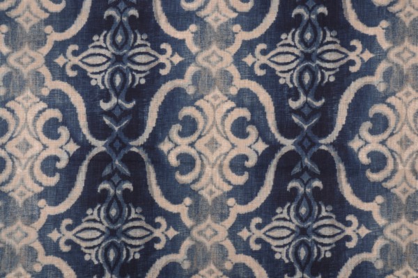 Click for 0.88 Yards Stof Fabrics Giacomo Printed Linen Drapery Fabric in Bleu Stof Fabrics Giacomo Printed Linen Drapery Fabric in Bleu
