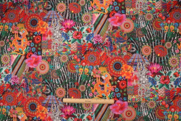 Stof Fabrics Zoya Printed Cotton Drapery Fabric in Multicolore