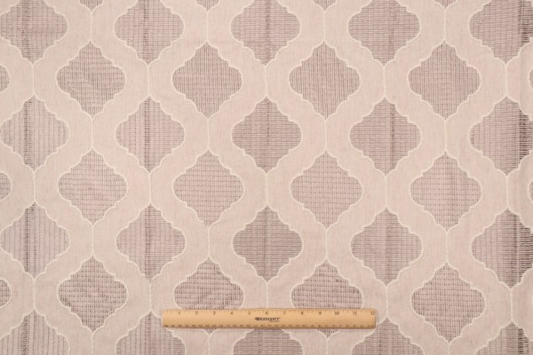 Valiant Fabrics Sonora Embroidered Drapery Fabric in Linen