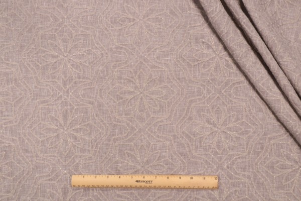 Valiant Fabrics Alpine Embroidered Drapery Fabric in Gray