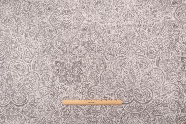 Stof France Pendjab Printed Drapery Fabric in Gris