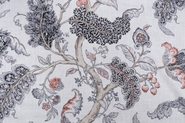 P Kaufmann Ravello Printed Linen Blend Drapery Fabric in Bittersweet