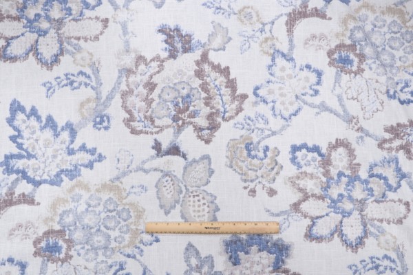 Click for 0.88 Yards Braemore Renato/Cir Printed Linen Blend Drapery Fabric in Blueberry Braemore Renato/Cir Printed Linen Blend Drapery Fabric in Blueberry