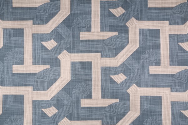 Robert Allen Contour Lines Printed Cotton Drapery Fabric in Slate