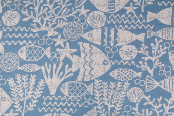 Covington Aquarium Woven Outdoor Fabric in 514 Ocean