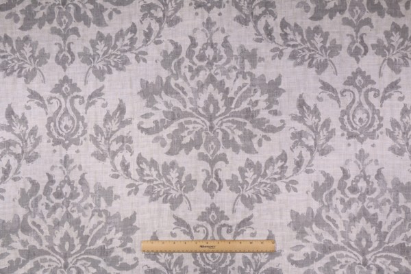 Covington Vanessa Printed Cotton Linen Drapery Fabric in 908 Platinum