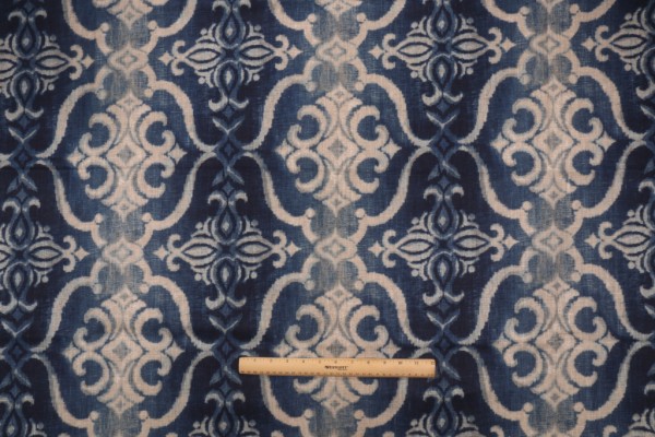 Click for 0.88 Yards Stof Fabrics Giacomo Printed Linen Drapery Fabric in Bleu Stof Fabrics Giacomo Printed Linen Drapery Fabric in Bleu