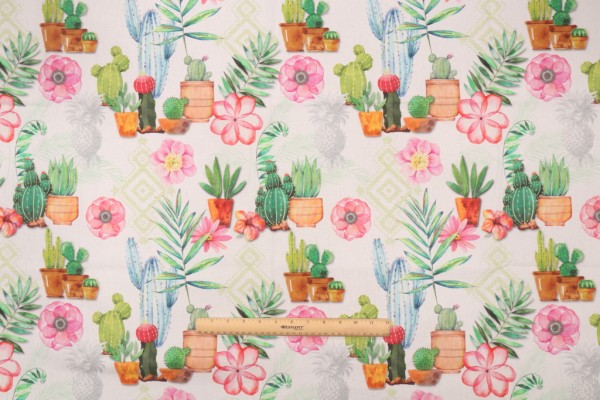 Stof Fabrics Veracruz Printed Cotton Drapery Fabric in Multicolore