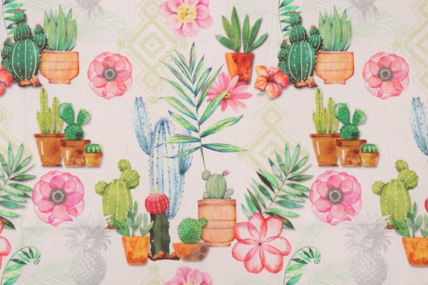 Stof Fabrics Veracruz Printed Cotton Drapery Fabric in Multicolore