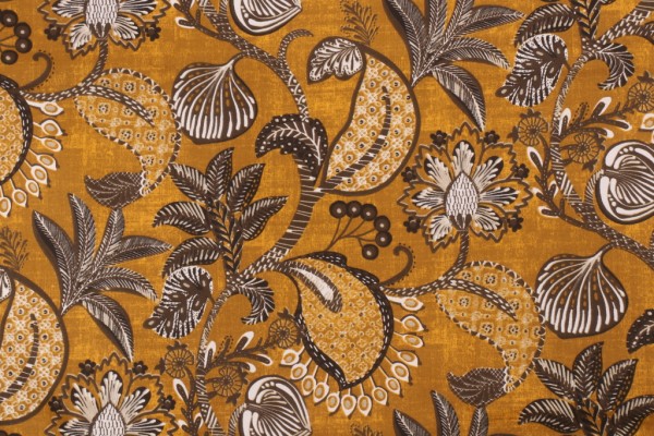 Click for 0.75 Yards Stof France Bhopal Printed Cotton Drapery Fabric in Moutarde Stof France Bhopal Printed Cotton Drapery Fabric in Moutarde