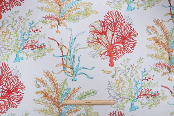 Hamilton Neptune Printed Cotton Drapery Fabric in Natural