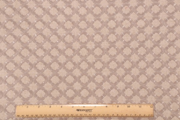 Kaufmann Ornate Embroidered Drapery Fabric in Titanium