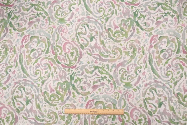 Click for 0.88 Yards PK Lifestyles Paisley Petals Printed Cotton Drapery Fabric in Honeydew PK Lifestyles Paisley Petals Printed Cotton Drapery Fabric in Honeydew