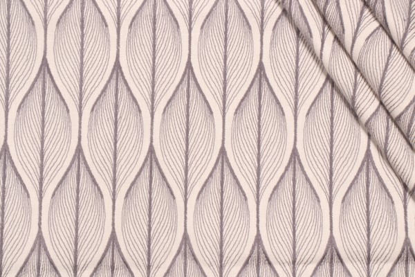 Richloom Respite Embroidered Drapery Fabric in Charcoal
