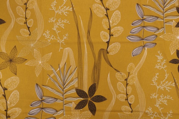 Stof France Chevrefeuille Printed Drapery Fabric in Moutarde