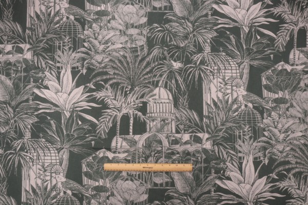 Stof France Cervara Toile Savoie Printed Drapery Fabric in Vert