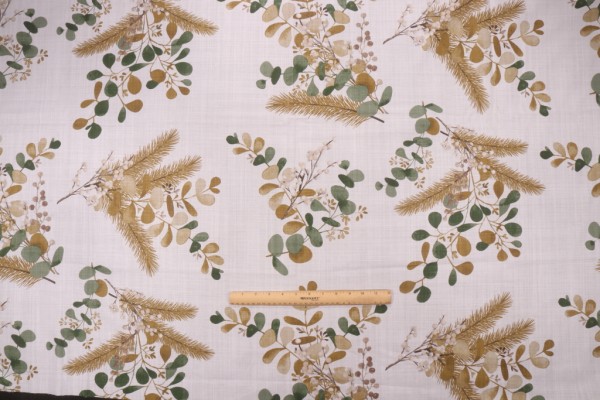 Stof France Nordmann Printed Cotton Drapery Fabric in Moutarde