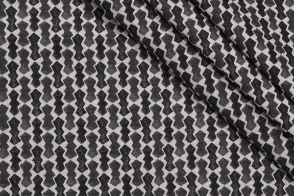 Lacefield Echo-Danish Linen Printed Drapery Fabric in Graphite
