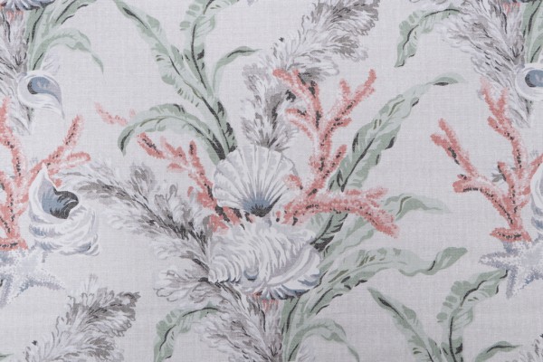 P Kaufmann Tarramar Printed Cotton Twill Drapery Fabric in Coral