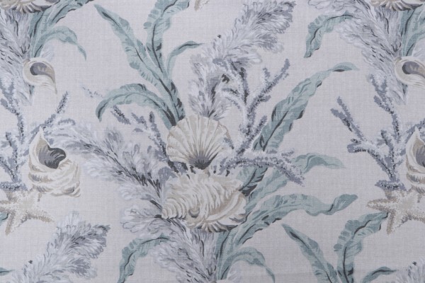 Kaufmann Tarramar Printed Cotton Twill Drapery Fabric in Seaglass