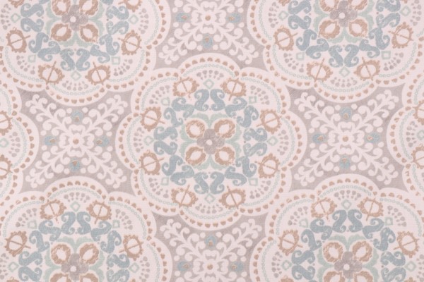 Waverly Astrid Printed Cotton Drapery Fabric in Spa