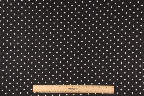Premier Prints Mini Dot Printed Luxe Polyester Outdoor Fabric in Black