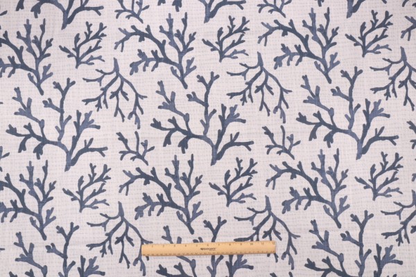 Premier Prints Naples Slub Canvas Printed Cotton Drapery Fabric in Italian Denim