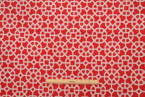Richloom Octo Printed Polyester Outdoor Fabric in Ruby