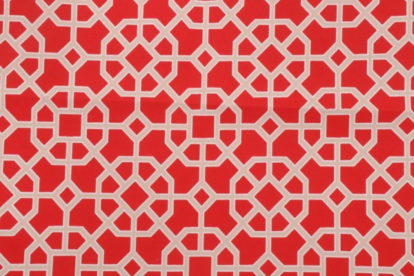 Richloom Octo Printed Polyester Outdoor Fabric in Ruby