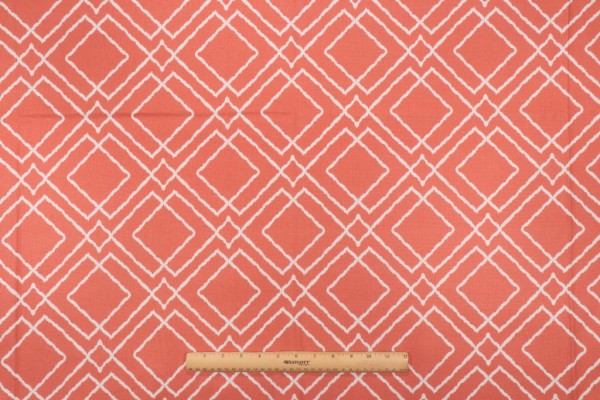 Covington Jacava Printed Cotton Drapery Fabric in 74-Coral