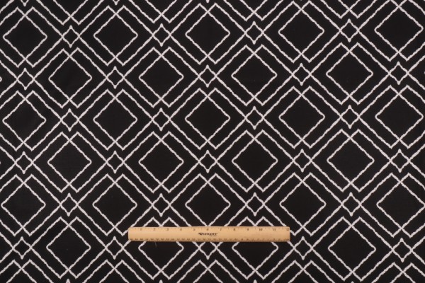 Covington Jacava Printed Cotton Drapery Fabric in 903-Chalkboard