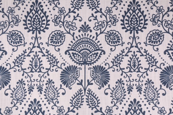 Premier Prints Silas Printed Slub Cotton Canvas Drapery Fabric in Italian Denim