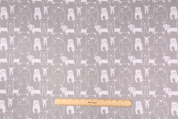 Premier Prints Pedigree Printed Cotton Drapery Fabric in Storm