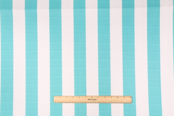 Premier Prints Stripe Printed Luxe Polyester Outdoor Fabric in Ocean