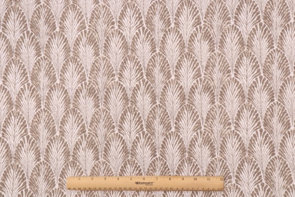 Lacefield Plume-Chatham White Printed Cotton Blend Drapery Fabric in Driftwood