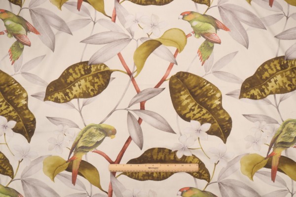 Covington Hello Polly Printed Cotton Twill Drapery Fabric in 206-Greenery